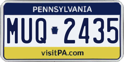PA license plate MUQ2435