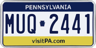 PA license plate MUQ2441
