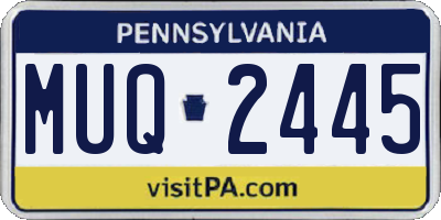 PA license plate MUQ2445