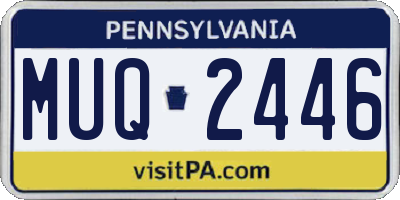 PA license plate MUQ2446