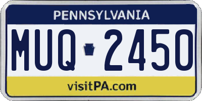 PA license plate MUQ2450