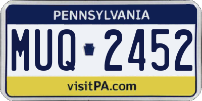 PA license plate MUQ2452