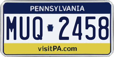 PA license plate MUQ2458