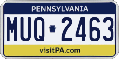 PA license plate MUQ2463