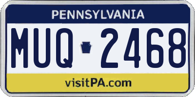 PA license plate MUQ2468