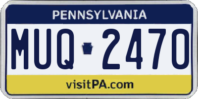 PA license plate MUQ2470