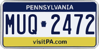 PA license plate MUQ2472