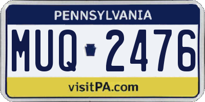 PA license plate MUQ2476