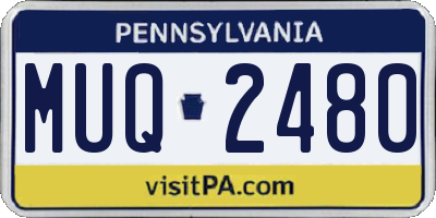 PA license plate MUQ2480