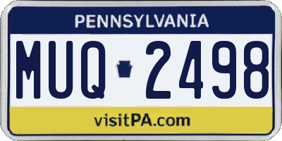PA license plate MUQ2498