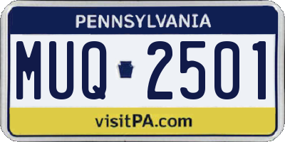 PA license plate MUQ2501