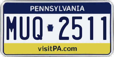 PA license plate MUQ2511