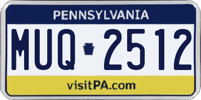 PA license plate MUQ2512