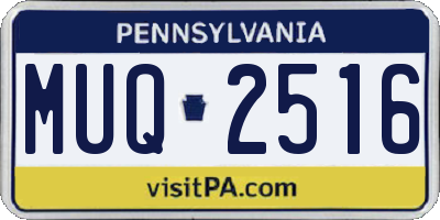 PA license plate MUQ2516