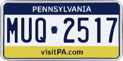 PA license plate MUQ2517