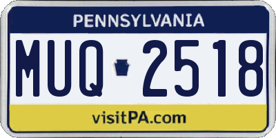 PA license plate MUQ2518