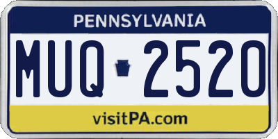 PA license plate MUQ2520