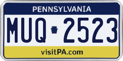 PA license plate MUQ2523