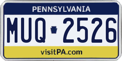 PA license plate MUQ2526