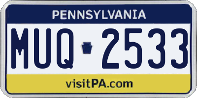 PA license plate MUQ2533