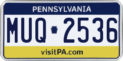 PA license plate MUQ2536