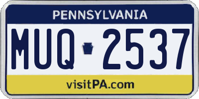PA license plate MUQ2537