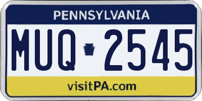 PA license plate MUQ2545