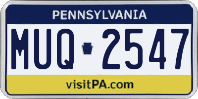 PA license plate MUQ2547
