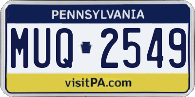 PA license plate MUQ2549