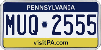 PA license plate MUQ2555
