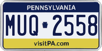 PA license plate MUQ2558