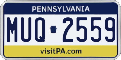 PA license plate MUQ2559