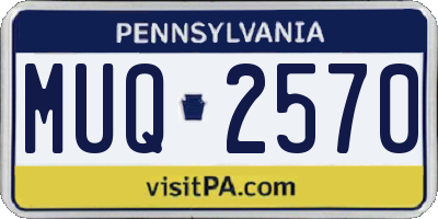 PA license plate MUQ2570