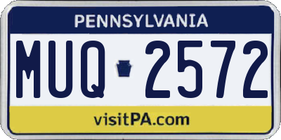 PA license plate MUQ2572