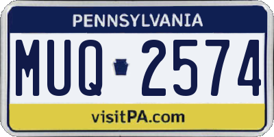 PA license plate MUQ2574