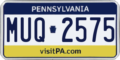 PA license plate MUQ2575