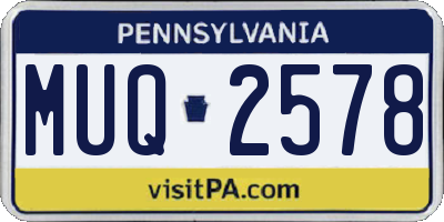 PA license plate MUQ2578