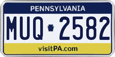 PA license plate MUQ2582