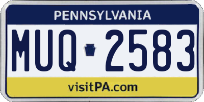 PA license plate MUQ2583