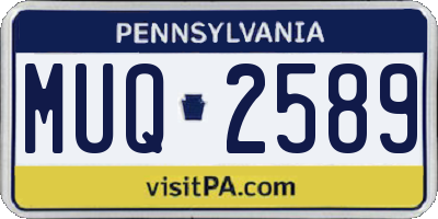 PA license plate MUQ2589