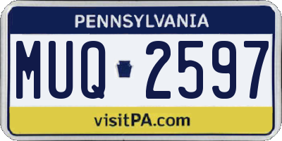 PA license plate MUQ2597