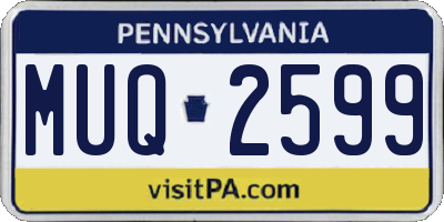 PA license plate MUQ2599