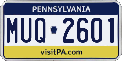 PA license plate MUQ2601