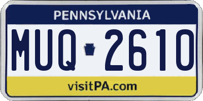 PA license plate MUQ2610