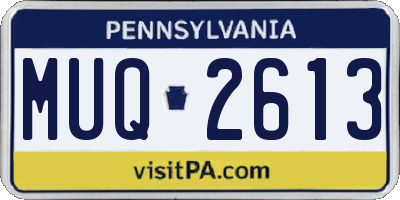 PA license plate MUQ2613