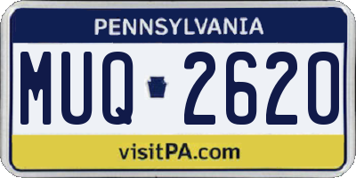 PA license plate MUQ2620