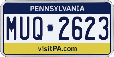 PA license plate MUQ2623