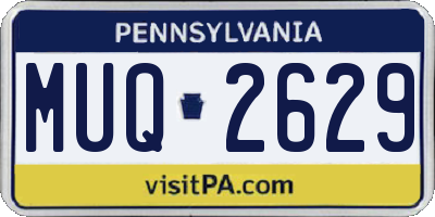 PA license plate MUQ2629
