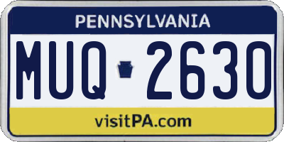 PA license plate MUQ2630
