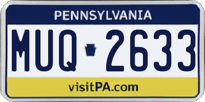 PA license plate MUQ2633